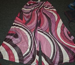 Chic Women's Swirl Pattern Wide Leg Pants